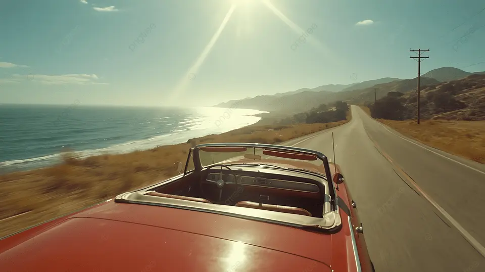 voiture de location route bord de mer voyage